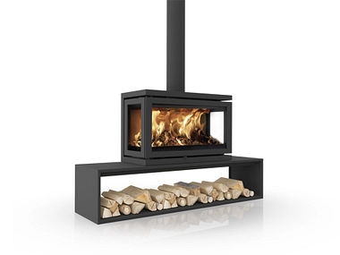 Dik Geurts Vidar Triple Large Straight Plateau Houtkachel