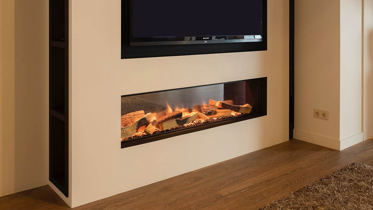 Elektrische haard met warmteafgifte