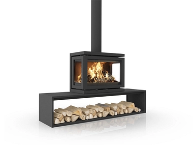 Dik Geurts Vidar Triple Medium Straight Plateau Houtkachel