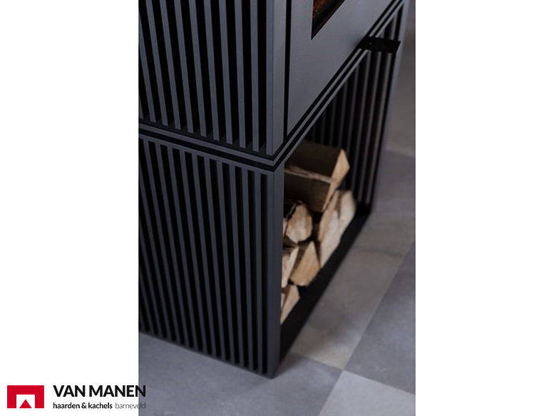 Trimline Woody Loft onderstel stalen rillen smal Houtkachel