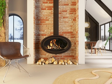 Dik Geurts Oval Front Fixed Houtkachel