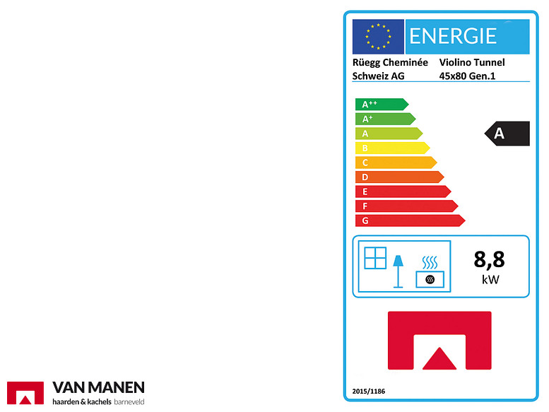 Ruegg Violino Tunnel 45x80 Houtkachel