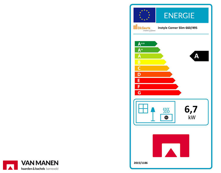 Dik Geurts Instyle Corner Slim 660/495 Houtkachel