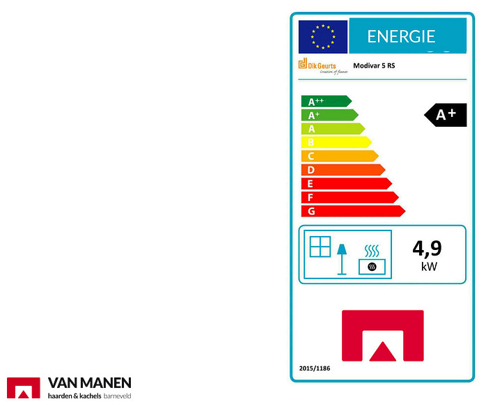 Dik Geurts Modivar 5 Straight Plateau EA Houtkachel