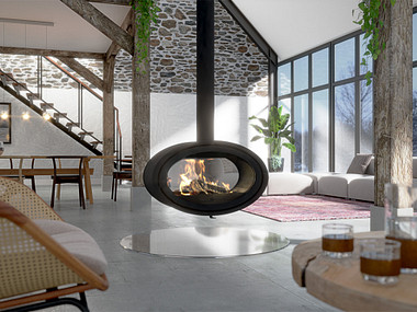 Dik Geurts Oval Tunnel Fixed Houtkachel