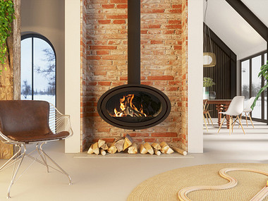 Dik Geurts Oval Front Fixed Houtkachel